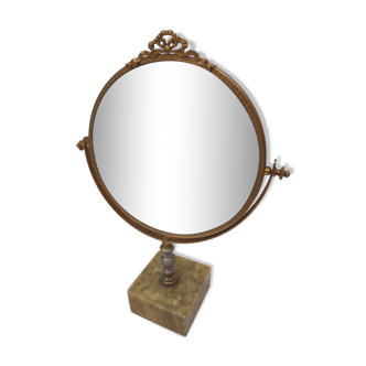 Miroir rond sur pied 23x40cm