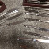 Box 24 silver metal knives, Ravinet Denfert