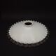 Fringed opal white glass pendant lampshade with scalloped edge.