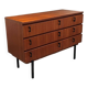 Vintage wood veneer chest of drawers 1960
