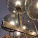 Timeless modern Scandinavian / mid-century chandelier in chrome and smoked glass.
