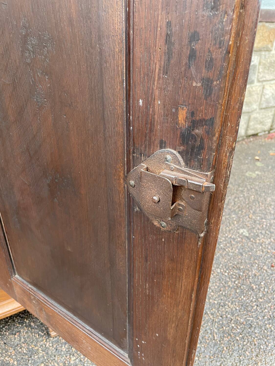 Vintage wooden furniture, jam cabinet, cupboard.