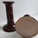 Pair of English brown ceramic candlesticks. Circa 2003, designed by S.