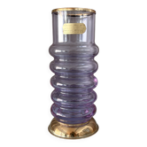 Vintage Italian Hand-Blown Amethyst Glass Vase with Brass Mounts – R. Frisi