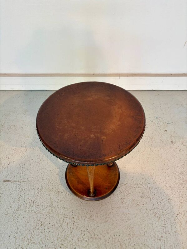 Guéridon/Table d’appoint vintage en bois années 50 – tripode – style c