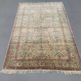 Vintage Turkish Silk Rug, 180x116 cm, Kayseri, Pink Blue Green, Handmade