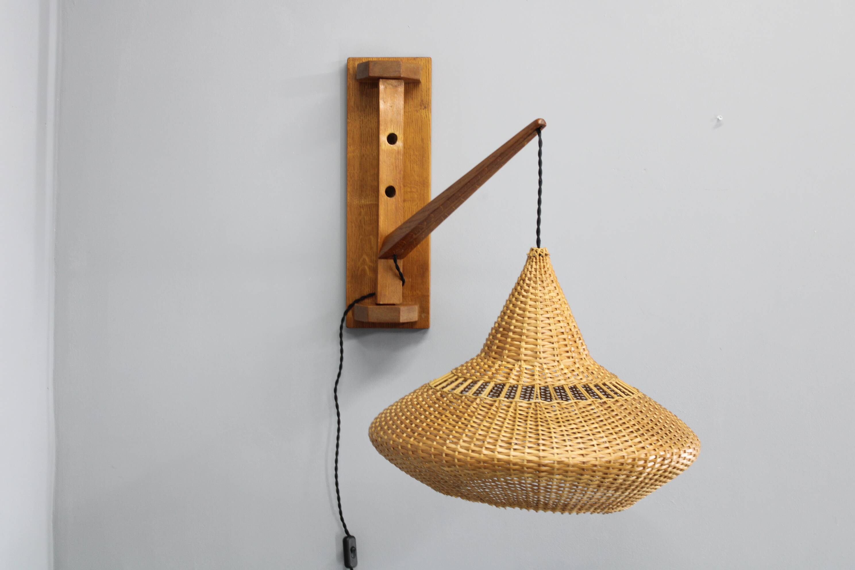 1960s Wall Wooden Lamp by Pokrok Zilina , Czechoslovakia