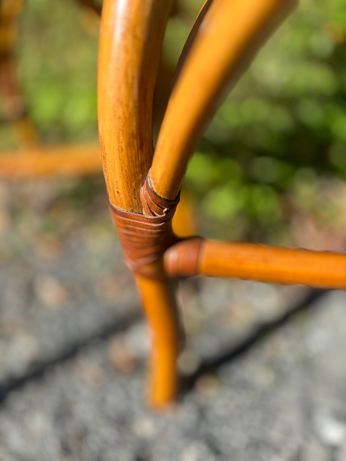 Set of two cane and rattan chairs