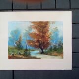 Autumn landscape with trees and river