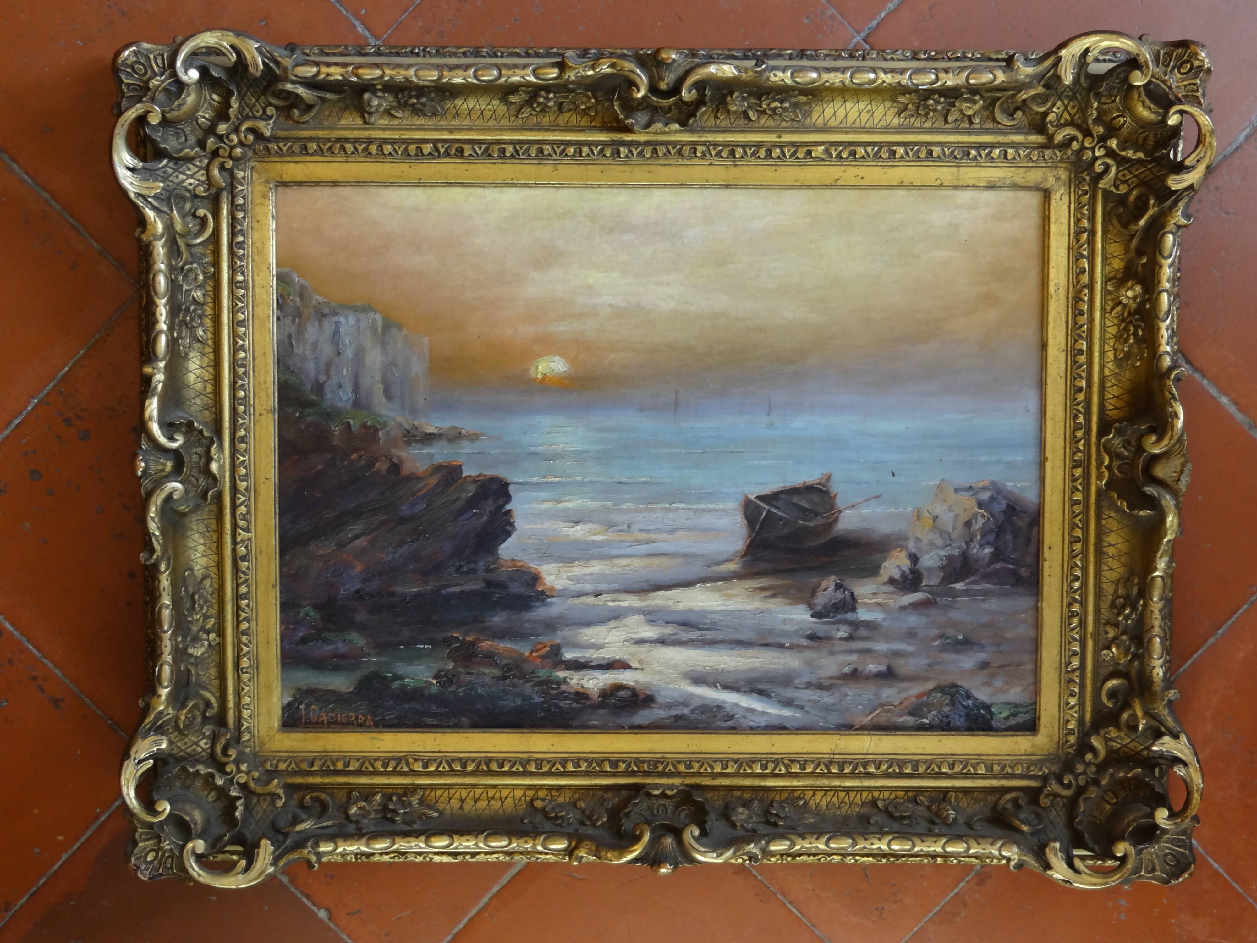 Marine, oil painting on canvas by Louis CADIERRA, 60 x 47 cm