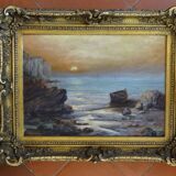 Marine, oil painting on canvas by Louis CADIERRA, 60 x 47 cm