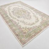 Light Green & Beige Floral Persian Rug, 204x320Cm