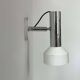 Vintage adjustable wall lamp, chrome and white lacquered metal, France 1960
