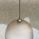 Old molded glass hanging Contour brass + Support Golden 70s Vintage