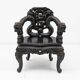 Pair of Chinese Qing Dynasty Carved Dragon Armchairs,Ebonized Hardwood,19th