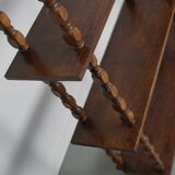 French Oak Mid-Century Bobbin Shelving Unit