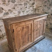 Antique French work cabinet in pine with two doors – rustic country style