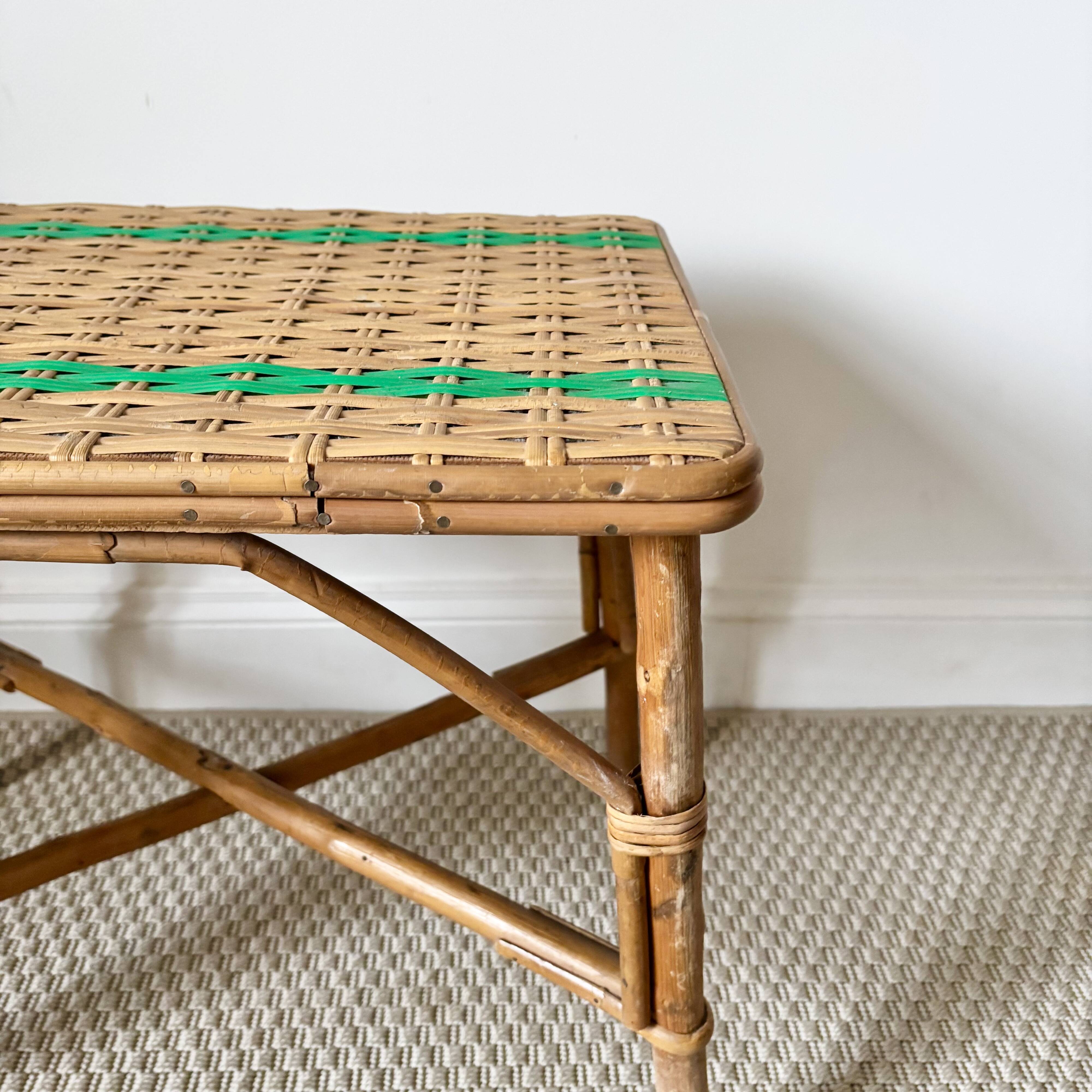 Vintage rattan coffee table