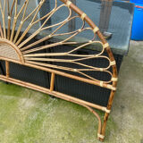headboard in wicker and rattan
