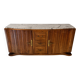 Art Deco buffet in fluted wood and veined marble