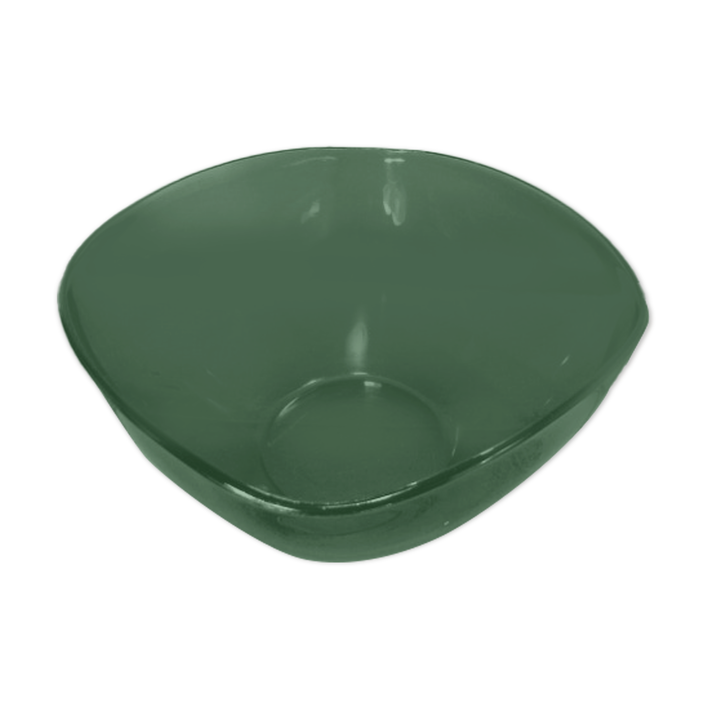 Saladier vintage en verre trempé vert Vereco France