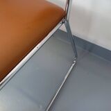 4 vintage sleigh chairs from the 70s, in designer chrome metal