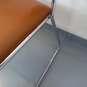 4 vintage sleigh chairs from the 70s, in designer chrome metal