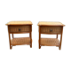 Set de 2 chevets vintage en rotin