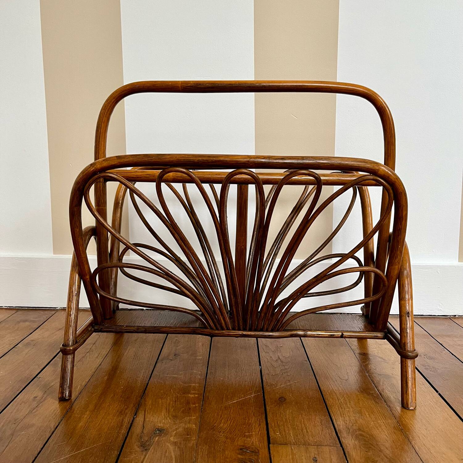 Vintage Rattan Magazine Rack