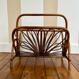Vintage Rattan Magazine Rack