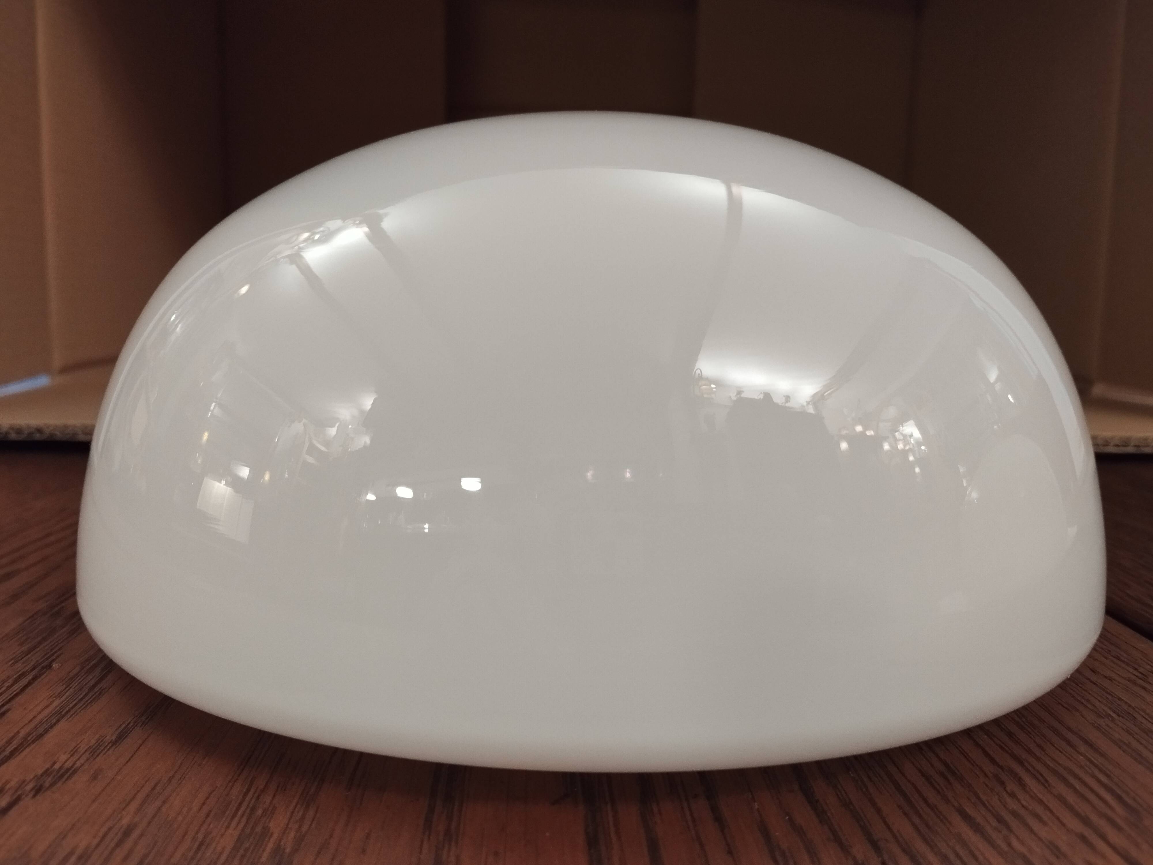 art deco white opaline globe for ceiling light diameter 20cm height 10.5cm
