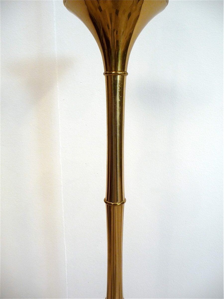 Brass Bamboo brass floor lamp by Ingo Maurer for Design M, Germany 1960s
