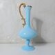 antique blue opaline and gilded brass vase Murano Italy