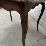 Louis XV mid-table in oak and marble, 18th century.