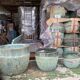 Set de 3 pots en céramique