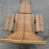 Wicker chaise longue
