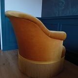 Vintage velvet toad armchair