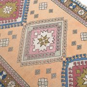 Mustard Pink Oriental Pattern Turkish Rug, 135x232Cm