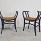 Pair of Gondola stools from the Secession movement in black lacquer, 1910s.