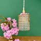 Vintage amber glass bubble suspension globe