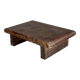 Small auxiliary stool in thick brown upcycled teak (3272)
