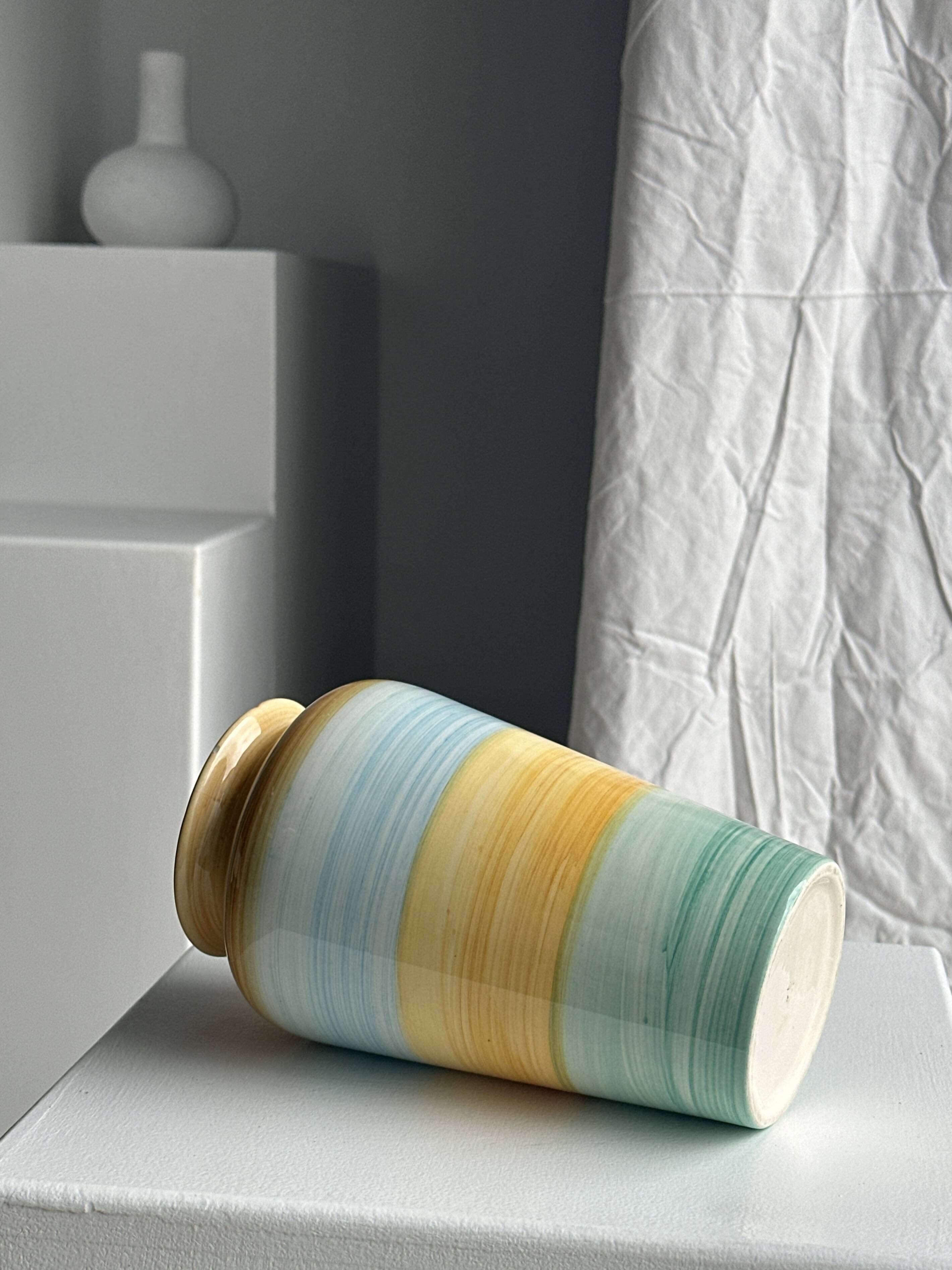 90s vase green, yellow, blue