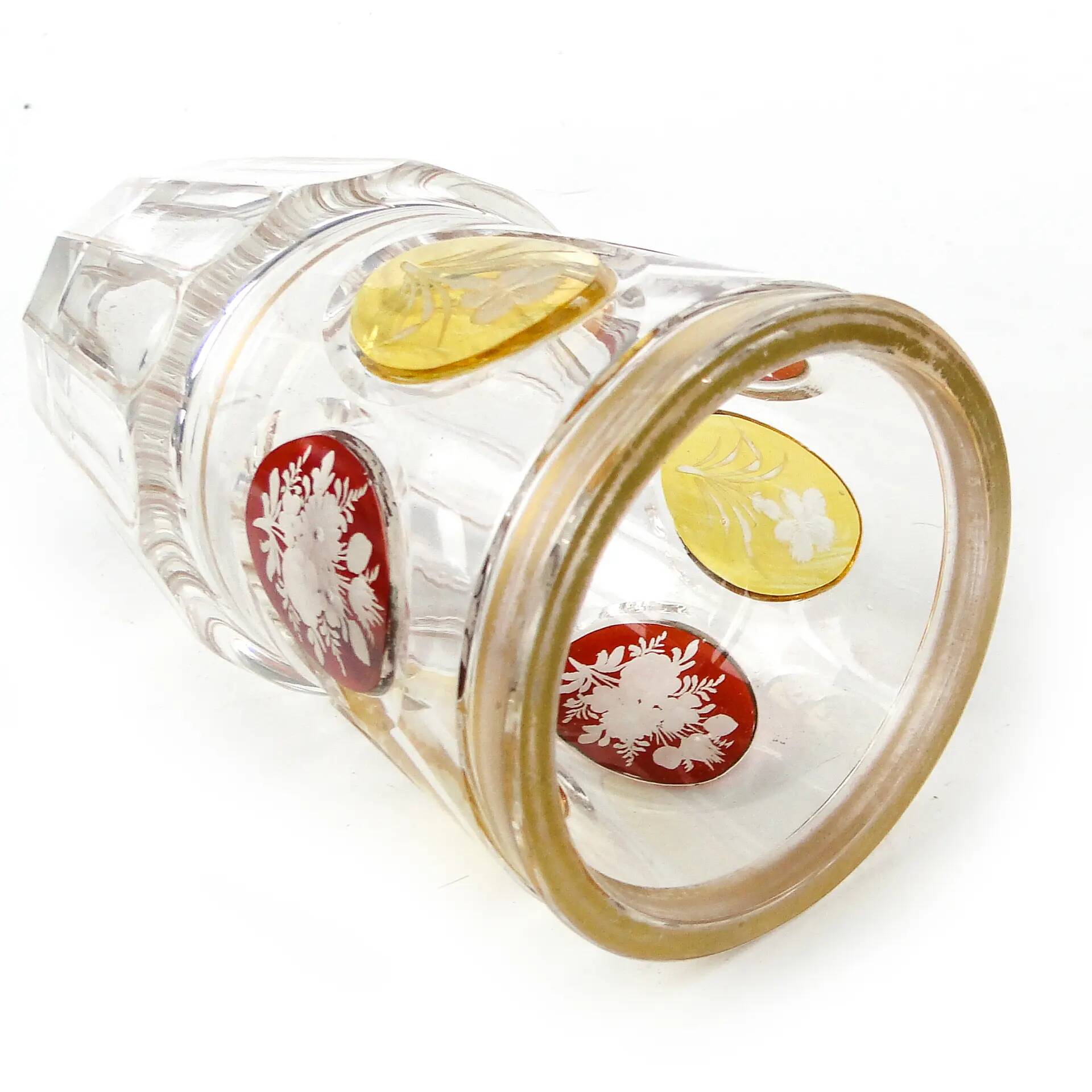 Verre Biedermeier, cristal, Bohême, République tchèque, 19e siècle