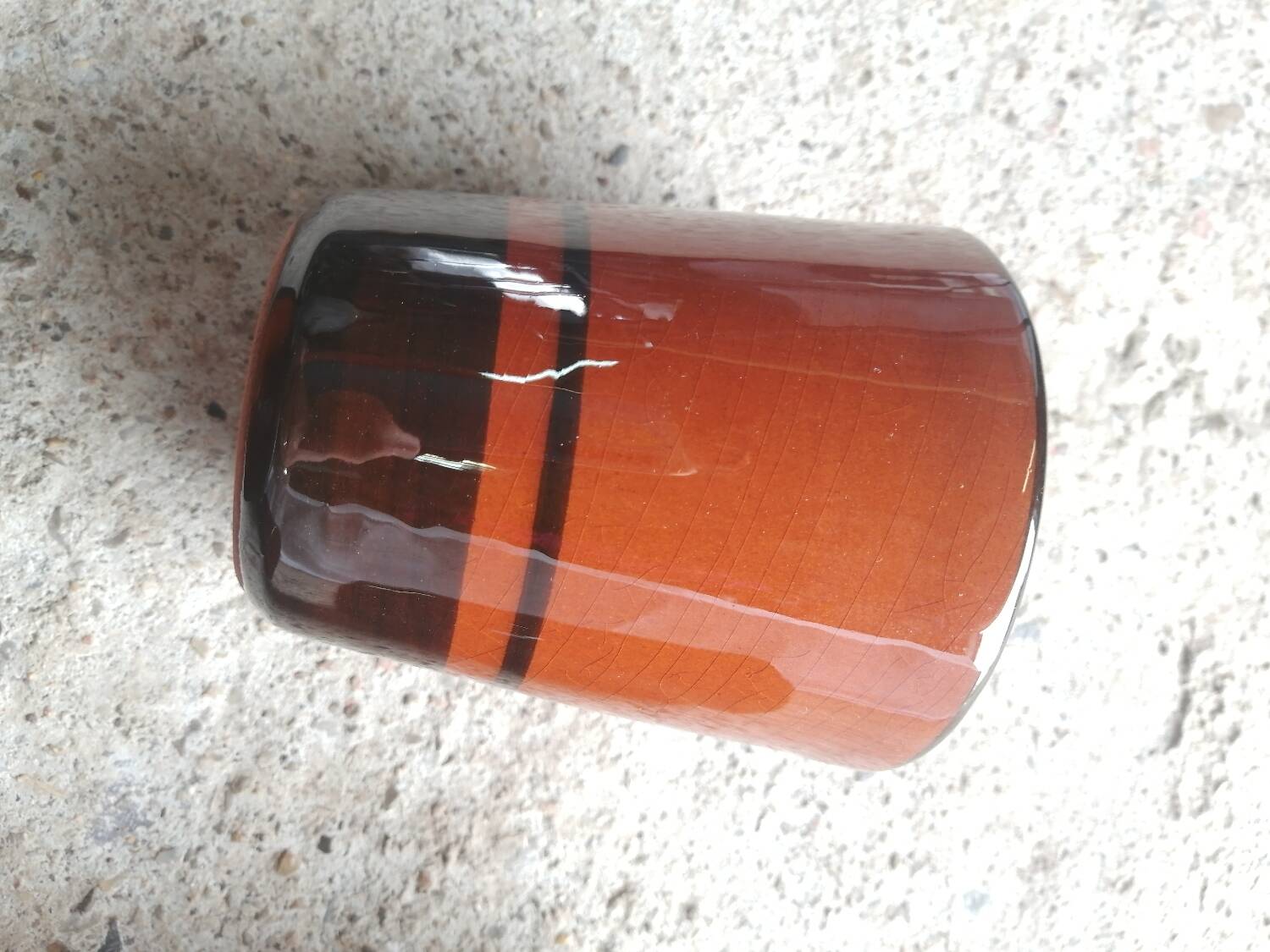 4 vintage glazed stoneware cup timpani