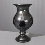 Jean Marais in Vallauris Black glazed candle holder 1970s