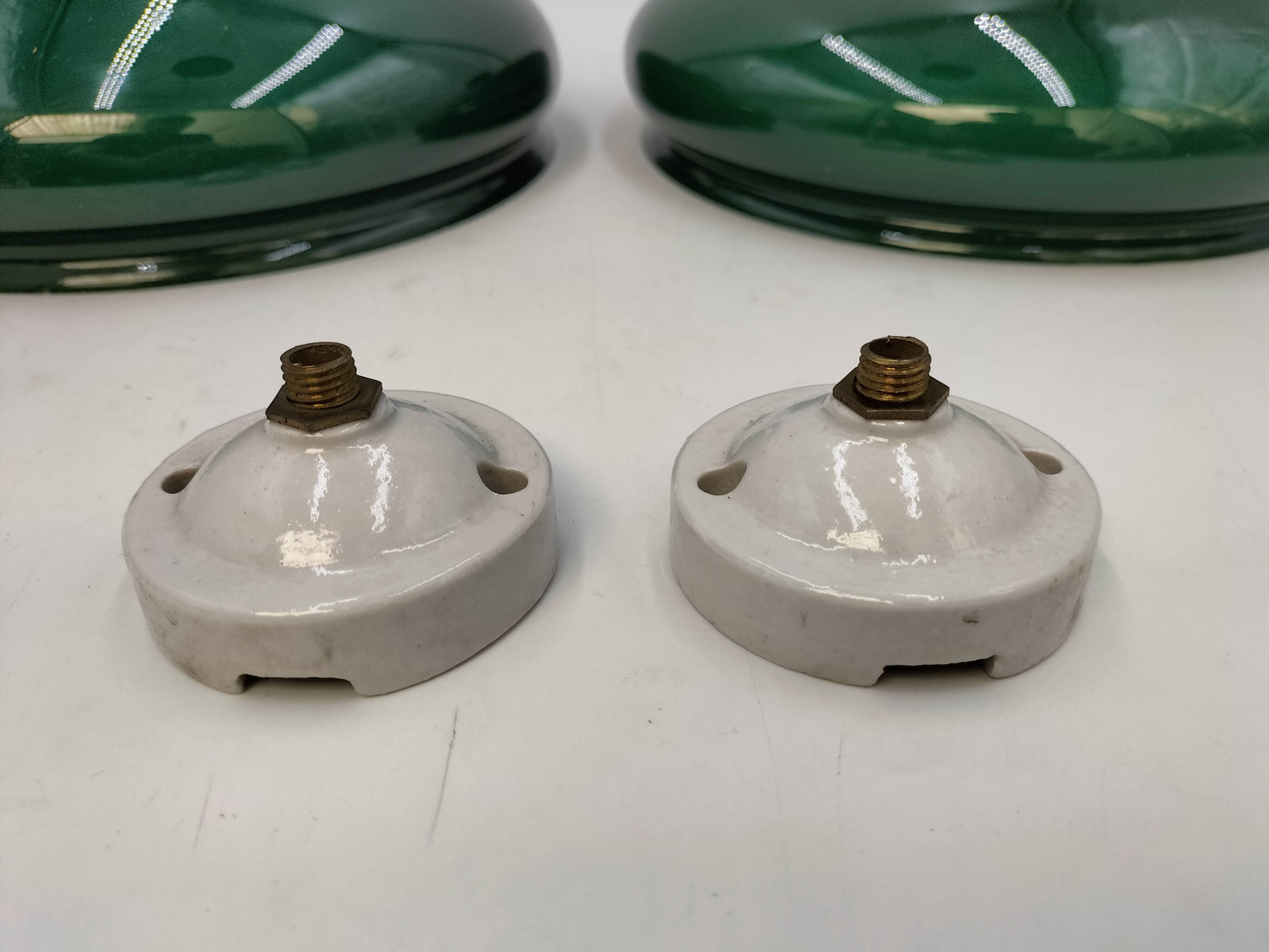 Green opaline pendant lights