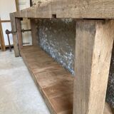 XXL solid oak console workbench