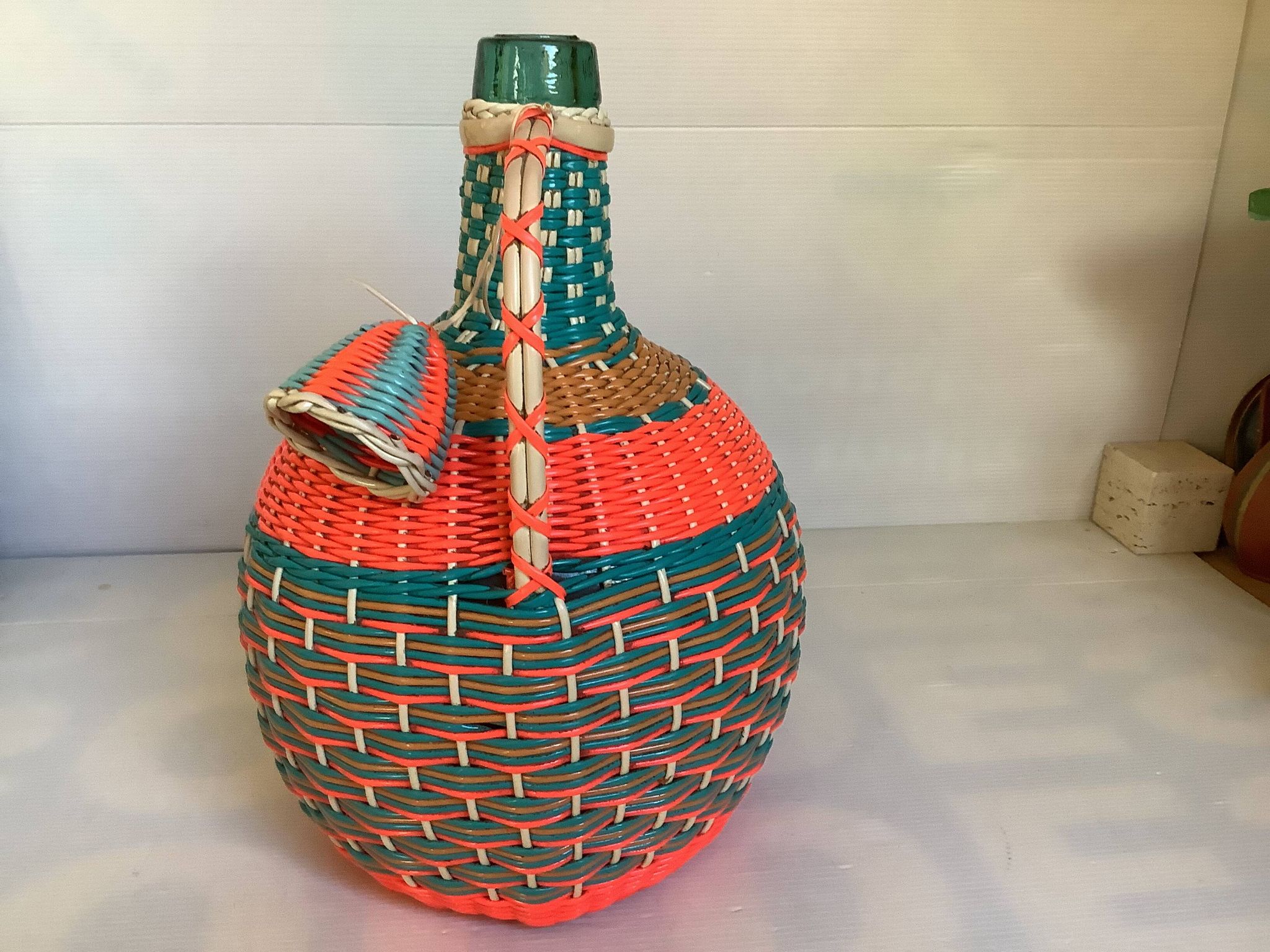 Large vintage decorative floor bottle