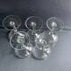 5 blown glass champagne glasses with cut bee decoration