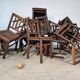 Ensemble de 21 chaises de café en hêtre